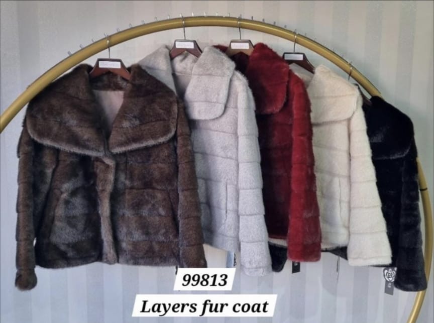 Faux Fur Large Collar Coat