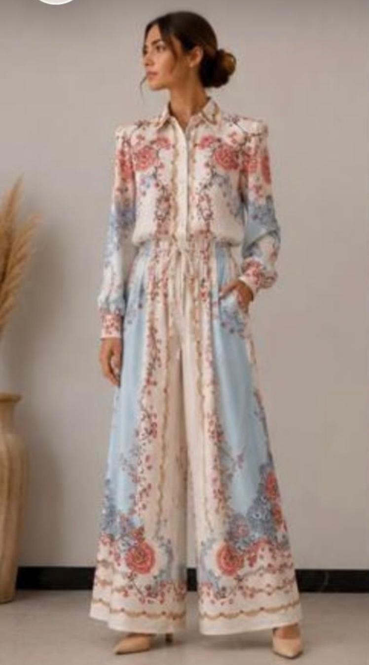 Two Piece Floral Trouser Set