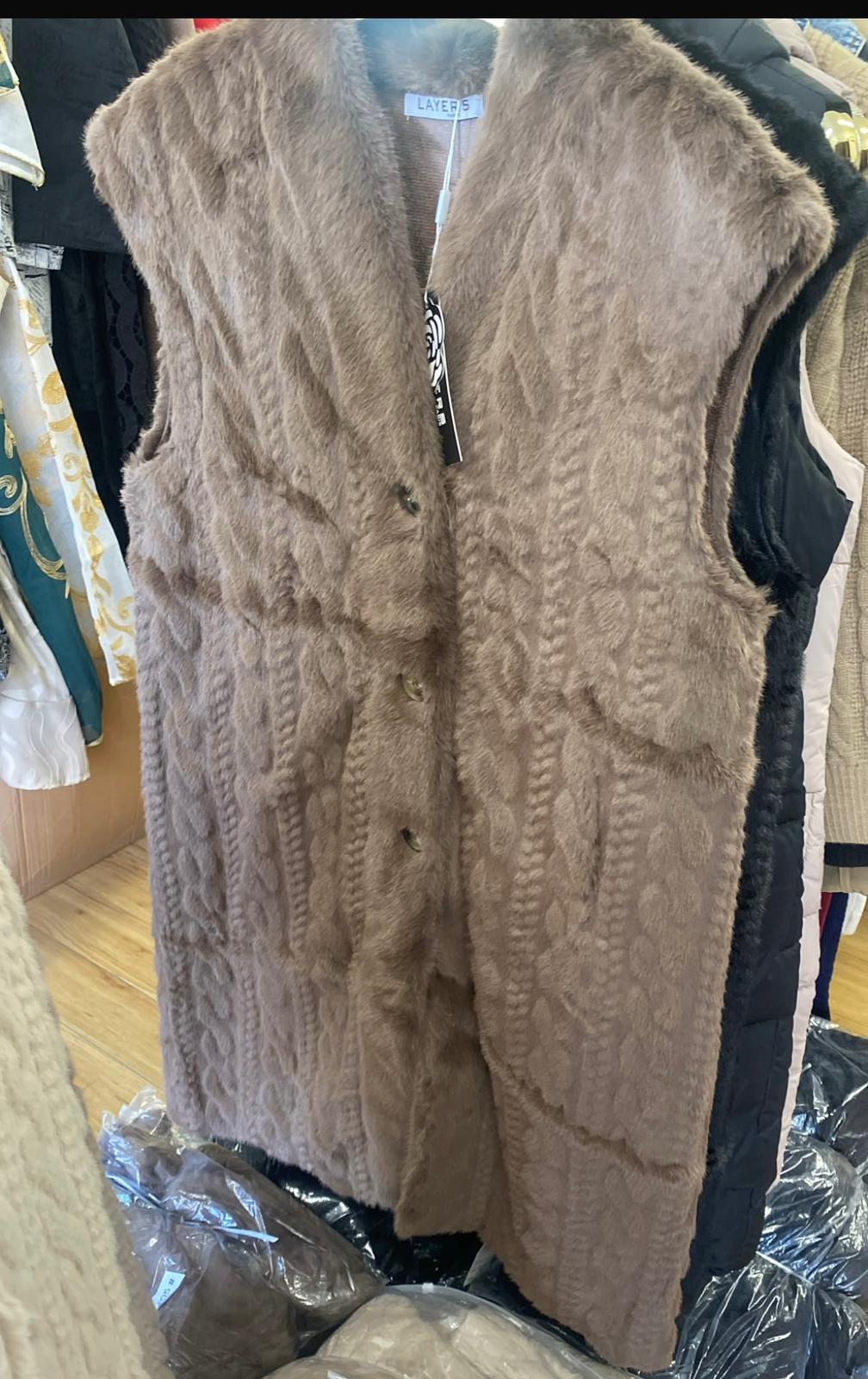 Long Faux Fur Gilet