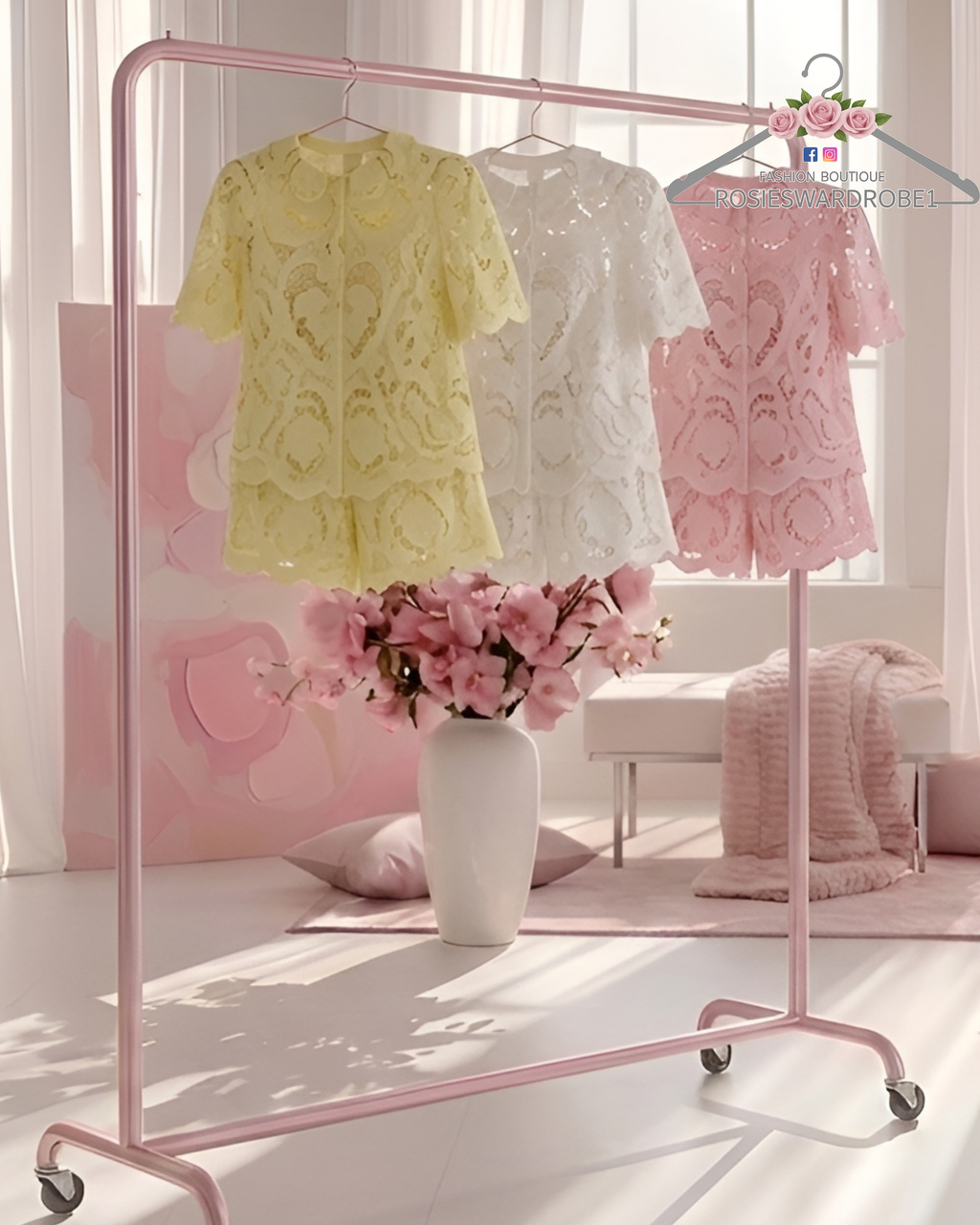 Lace Shorts Set