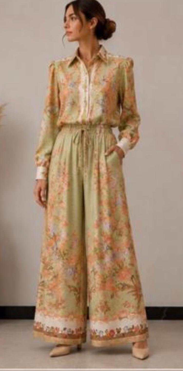 Two Piece Floral Trouser Set