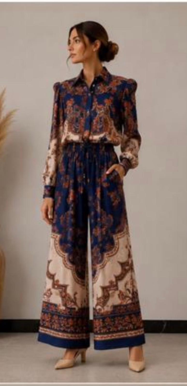 Two Piece Floral Trouser Set